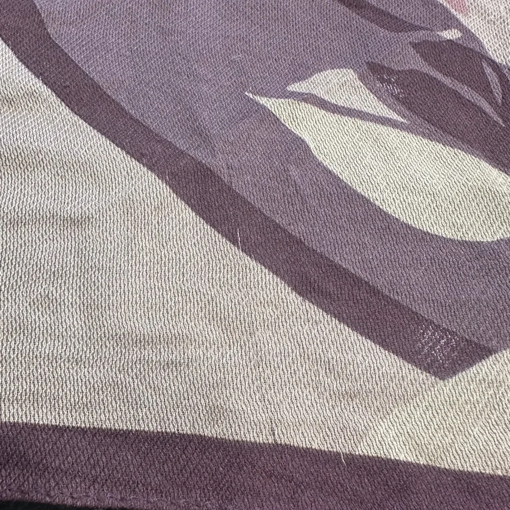 BYTU Milano Silk Scarf Geometric Floral Purple‎ Pink Whimsigoth Fairygrunge